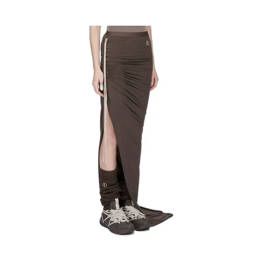 Moncler + Rick Owens Adjustable Skirt In Dark Dust Mediumweight Cotton Jersey
