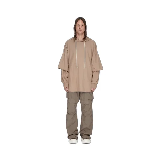 Drkshdw Temple Tommy Hustler Hoodie In Flesh Medium Weight Cotton Jersey