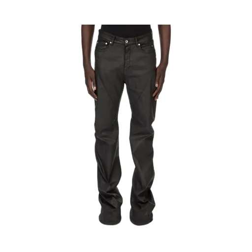 Drkshdw Temple Bias Bootcut In Black Deep Black Stretch Denim