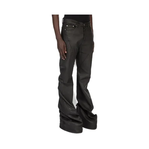 Drkshdw Temple Bias Bootcut In Black Deep Black Stretch Denim