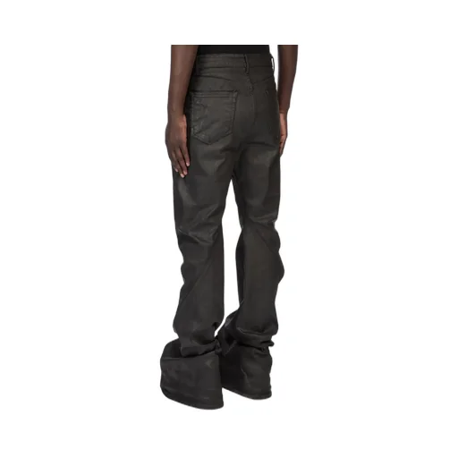 Drkshdw Temple Bias Bootcut In Black Deep Black Stretch Denim