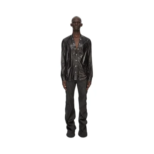 Drkshdw Temple Bias Bootcut In Black Deep Black Stretch Denim