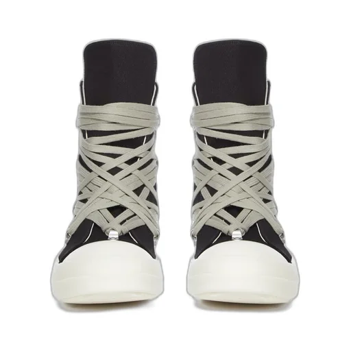 Drkshdw Temple Megalace Sneaks In Black/Milk/Milk 13Oz Overdyed Denim