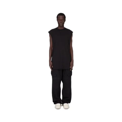 Drkshdw Concordians Tarp T In Black Cotton Gauze Jersey