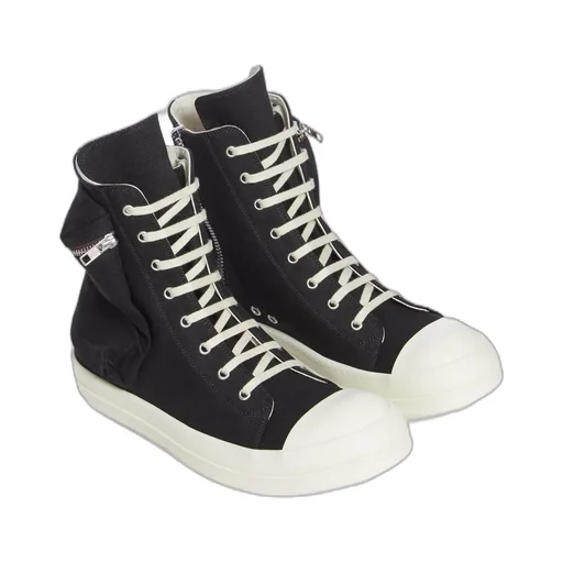 Drkshdw Temple Cargo Sneaks In Black/Milk/Milk 13Oz Overdyed Denim