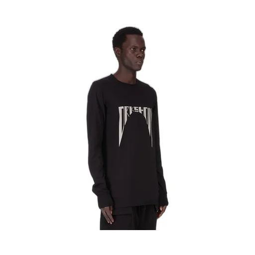 Drkshdw Concordians Level Ls T In Black Medium Weight Cotton Jersey