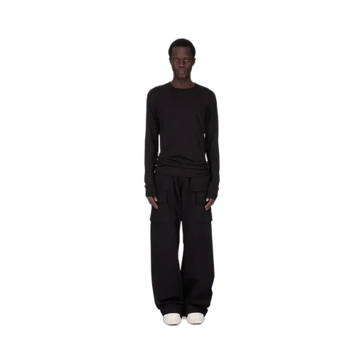 Drkshdw Concordians Ls Level T In Black Cotton Gauze Jersey