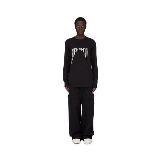 Drkshdw Concordians Level Ls T In Black Medium Weight Cotton Jersey