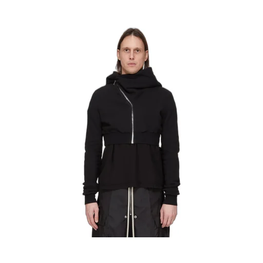 Drkshdw Concordians Micro Mountain Hoodie In Black Slub Felpa
