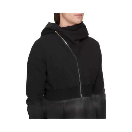 Drkshdw Concordians Micro Mountain Hoodie In Black Slub Felpa
