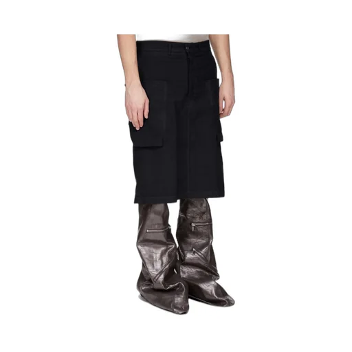 Drkshdw Concordians Stefan Cargo Skirt In Black Cotton Tela