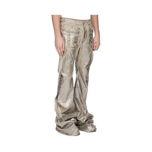 Drkshdw Concordians Bias Bootcut In Palladium Foil Stretch Denim