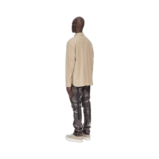 Drkshdw Concordians Jumbo Outershirt In Dirty Pearl Light Flannel