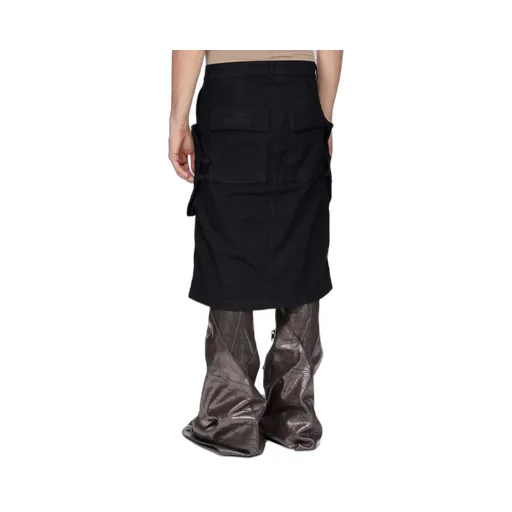 Drkshdw Concordians Stefan Cargo Skirt In Black Cotton Tela