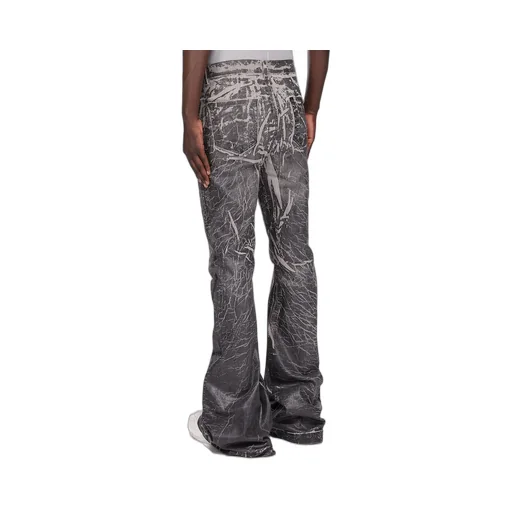 Drkshdw Concordians Bolan Bootcut In Black Washed Foil Stretch Denim