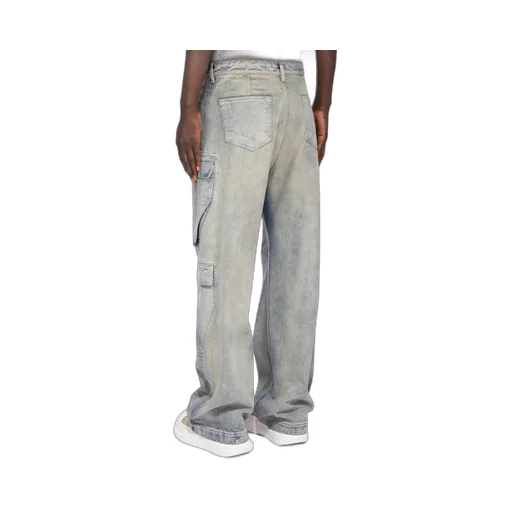 Drkshdw Concordians Double Cargo Jeans In 13Oz Mineral Pearl Denim