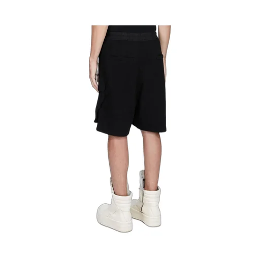 Drkshdw Concordians Cargobela Shorts In Black Slub Felpa