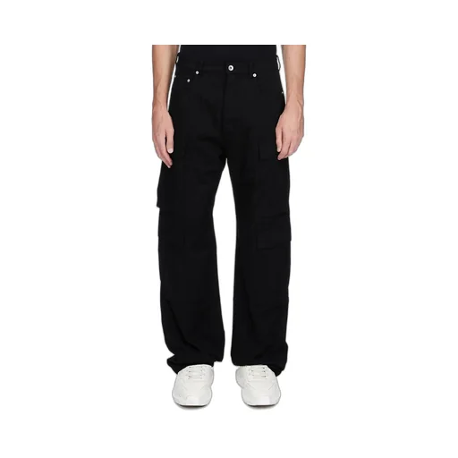Drkshdw Concordians Double Cargo Jeans In Black Cotton Twill