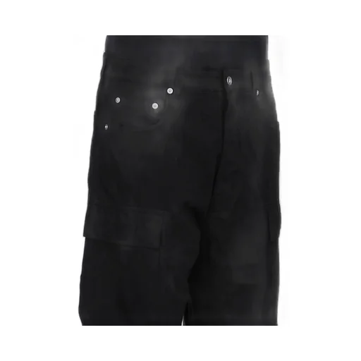 Drkshdw Concordians Double Cargo Jeans In Black Cotton Twill