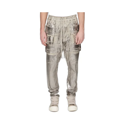 Drkshdw Concordians Creatch Cargo Drawstring In Palladium Foil Stretch Denim