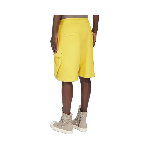Drkshdw Concordians Cargobela Shorts In Lemon Slub Felpa