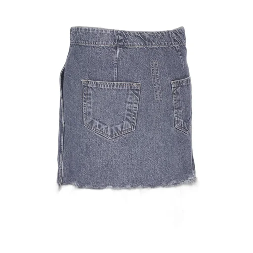Drkshdw Concordians Sisysnap Skirt In 13Oz Stone Washed Grey Denim