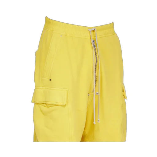 Drkshdw Concordians Cargobela Shorts In Lemon Slub Felpa