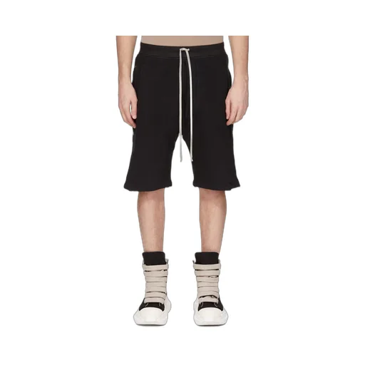 Drkshdw Concordians Pusher Shorts In Black Slub Felpa