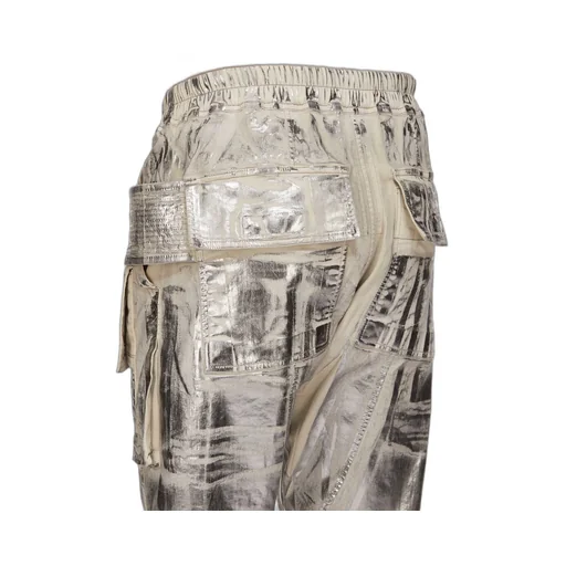 Drkshdw Concordians Creatch Cargo Drawstring In Palladium Foil Stretch Denim