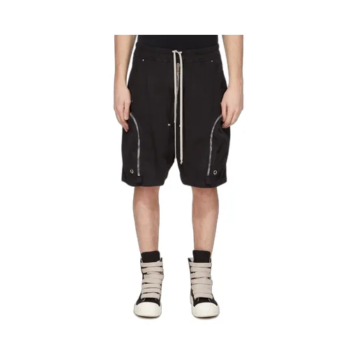 Drkshdw Concordians Bauhaus Shorts In Black Cotton Twill