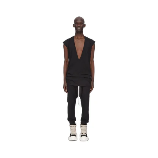 Drkshdw Concordians Prisoner Drawstring In Black Double Brushed Jersey