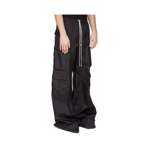 Drkshdw Concordians Double Cargo Jumbo Belas In Black Nylon Canvas