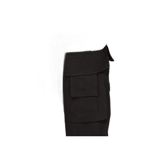 Drkshdw Concordians Creatch Wide Cargo Drawstring In Black Cotton Twill.