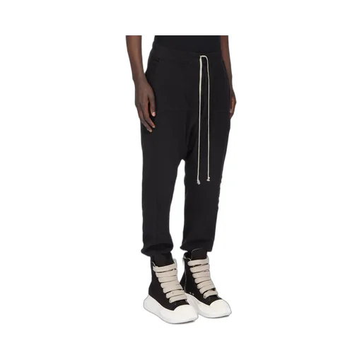 Drkshdw Concordians Prisoner Drawstring In Black Double Brushed Jersey