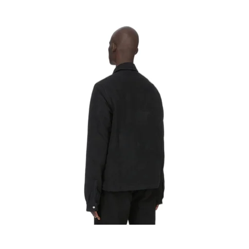 Drkshdw Concordians Concealed Zipfront Jkt In Black Brushed Cotton