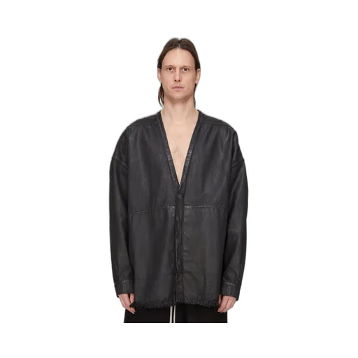 Drkshdw Concordians Lido Larry Shirt In Black Wax 13Oz Black Wax Denim