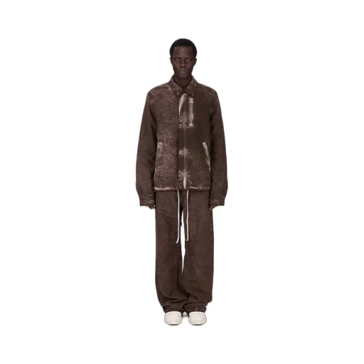 Drkshdw Concordians Concealed Zipfront Jkt In Drkdust Brushed Cotton