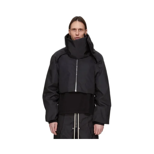 Drkshdw Concordians Convertible Jkt Cropped In Black Nylon Canvas