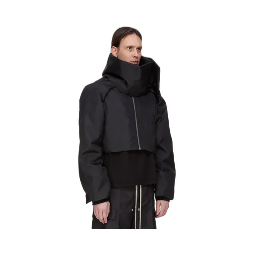 Drkshdw Concordians Convertible Jkt Cropped In Black Nylon Canvas