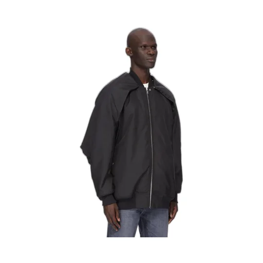 Drkshdw Concordians Convertible Jumbo Peter Flight In Black Nylon Canvas.