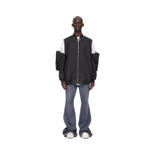 Drkshdw Concordians Convertible Jumbo Peter Flight In Black Nylon Canvas.