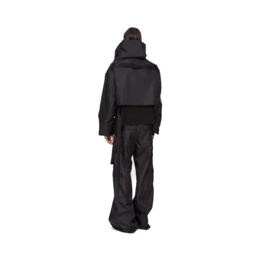 Drkshdw Concordians Convertible Jkt Cropped In Black Nylon Canvas