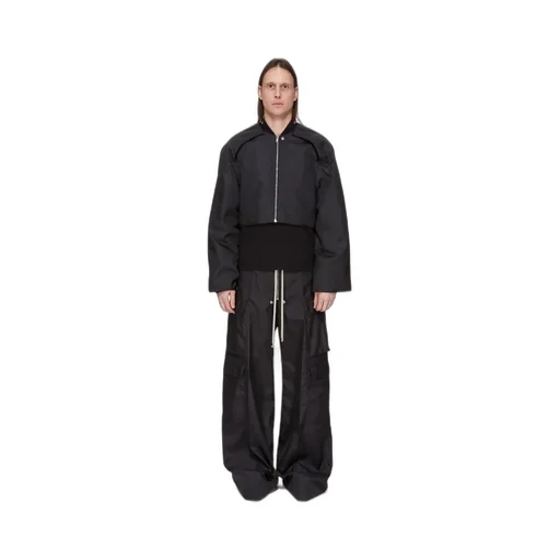 Drkshdw Concordians Convertible Jkt Cropped In Black Nylon Canvas