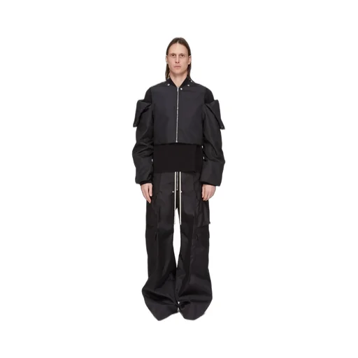 Drkshdw Concordians Convertible Jkt Cropped In Black Nylon Canvas