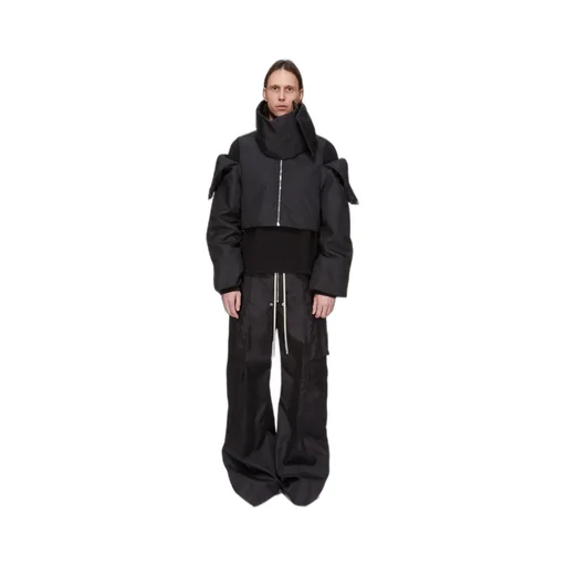 Drkshdw Concordians Convertible Jkt Cropped In Black Nylon Canvas