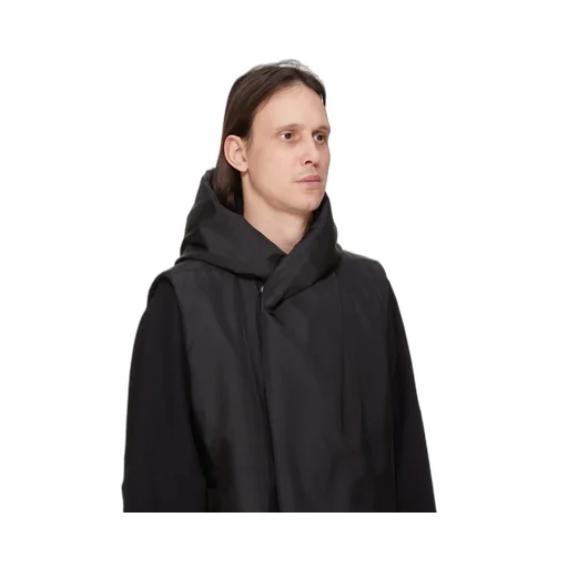 Drkshdw Concordians Hooded Liner In Black Nylon Canvas