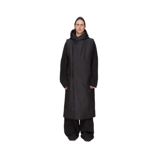 Drkshdw Concordians Hooded Liner In Black Nylon Canvas