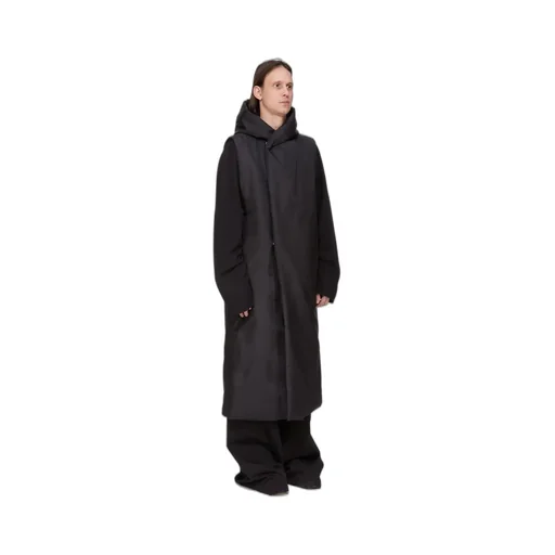 Drkshdw Concordians Hooded Liner In Black Nylon Canvas