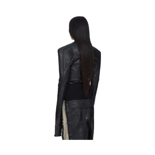 Rick Owens Concordians Runway Tight Jkt In Black 13Oz Black Megacrust