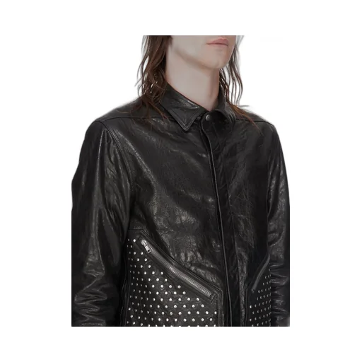 Rick Owens Temple Tour Alice Shirt In Black Tumbled Lamb